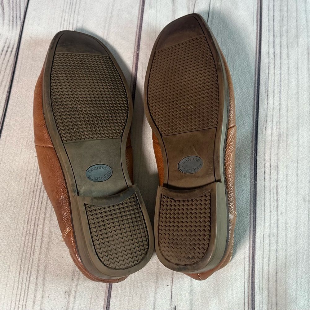 Sandro Limited Leather Driving Loafer Men Sz 11‎ D Brown Tan Designer Career - Picture 8 of 10